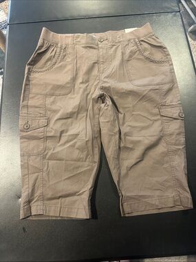 St. John's Bay Women’s Cargo Shorts in Brown Taupe